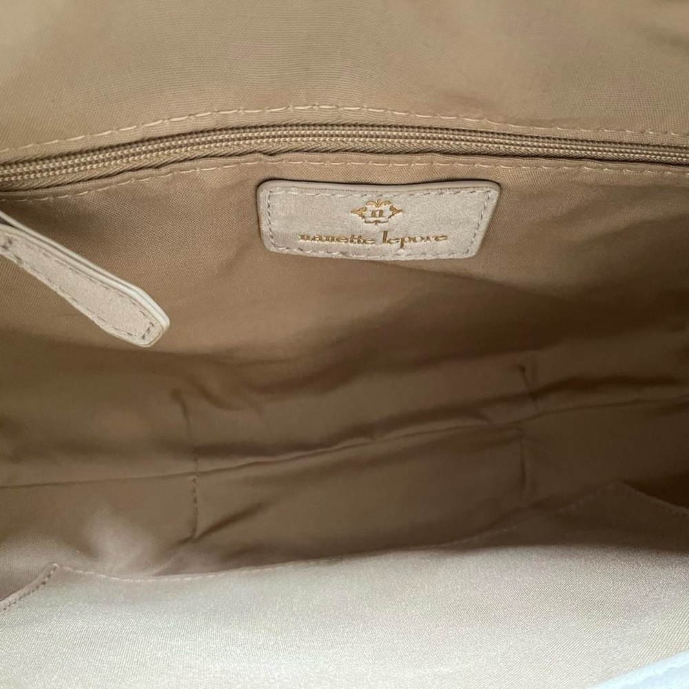 Nanette Lepore Pearl Colored Crossbody Bag with Faux Leather and Gold Hardware - Picture 9 of 10